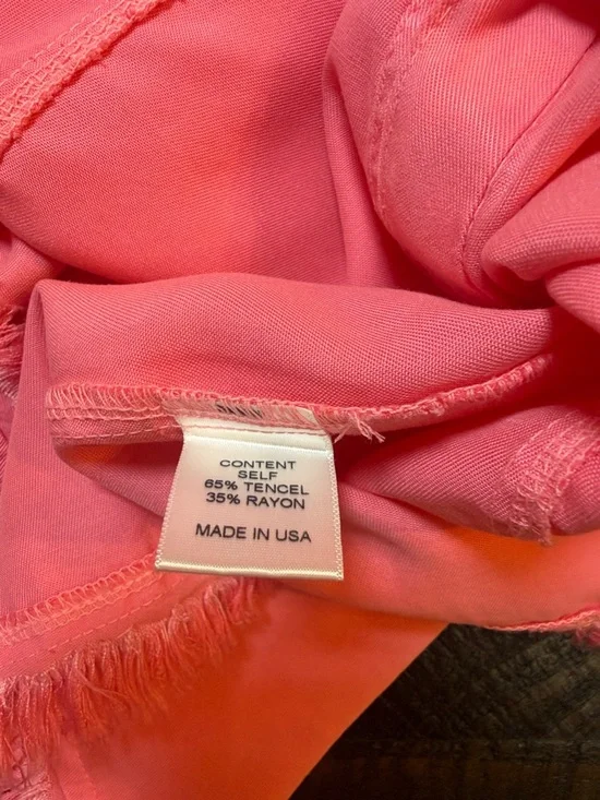 Maven West Pink Fringe Button Front Dress Sleeveless M - Picture 10 of 11